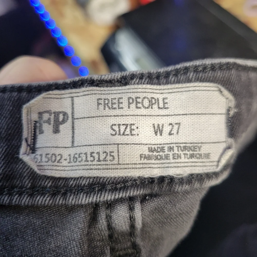 Free People‎ Womens Distressed Black Jeans Size 27